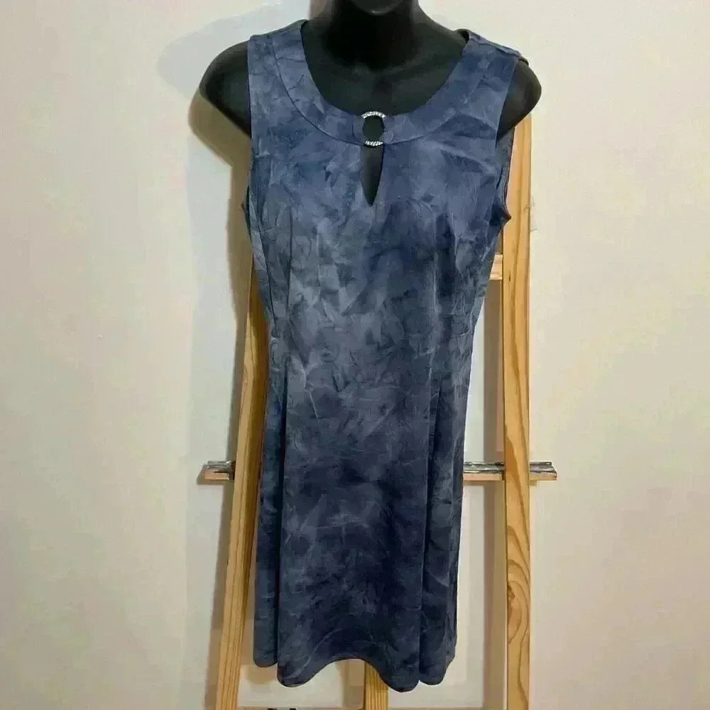 AB studio tank dress with embroidered accents size medium